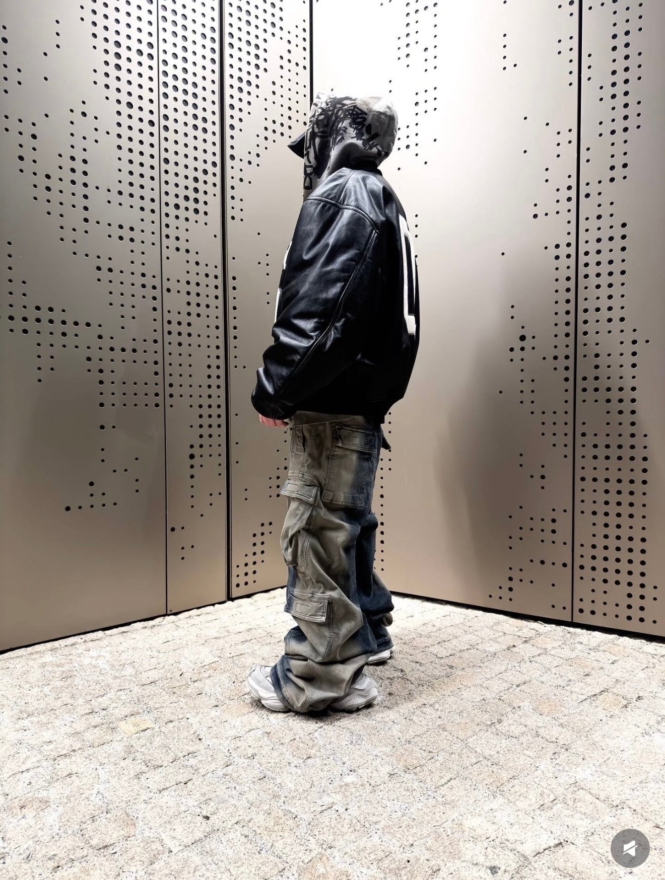 Balen applique leather jacket