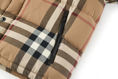 Burbery plaid down jacket