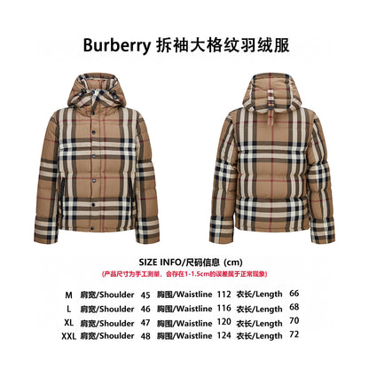 Burbery plaid down jacket