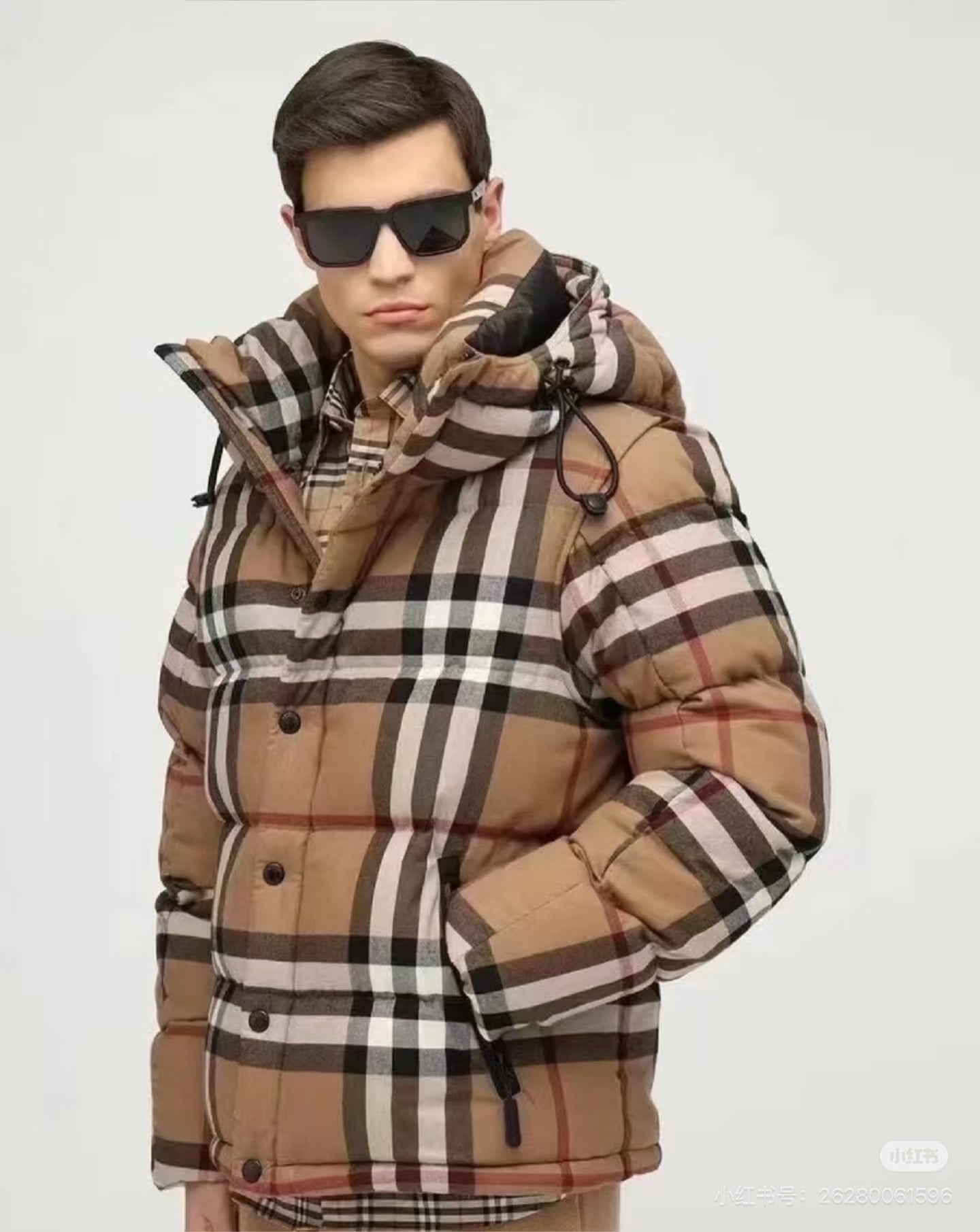Burbery plaid down jacket