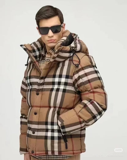Burbery plaid down jacket