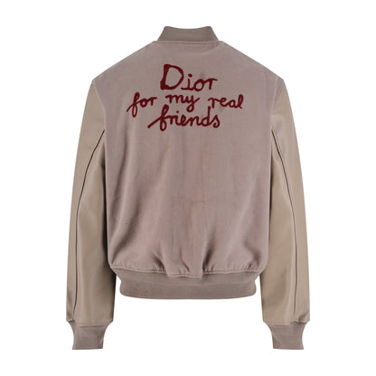 CD suede varsity jacket