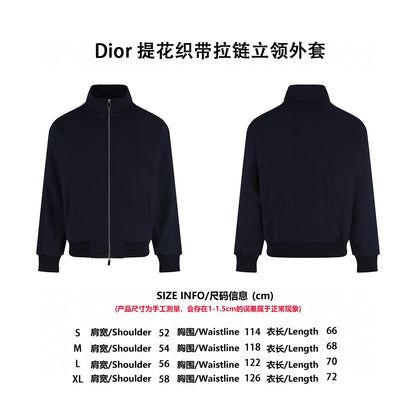CD jacquard mock neck jacket