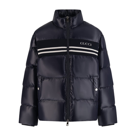 Guc stripe panel down jacket