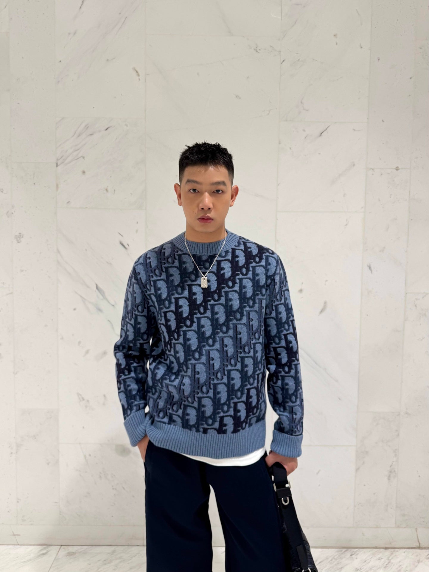 CD jacquard knitted sweater