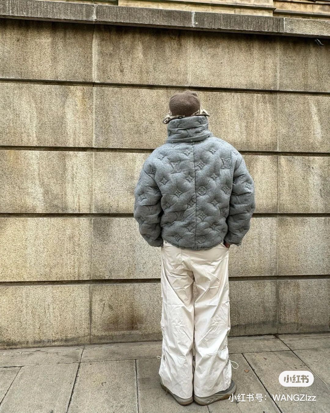 Louis embossed monogram down jacket