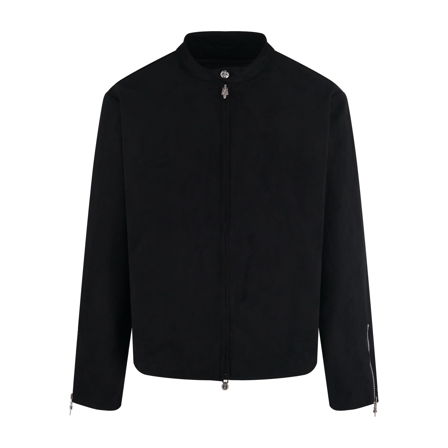 Chrome suede varsity jacket