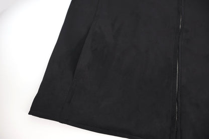 Chrome suede varsity jacket