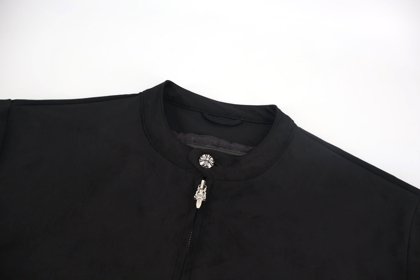 Chrome suede varsity jacket