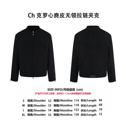 Chrome suede varsity jacket