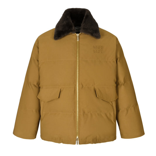 Miu collared padded down jacket