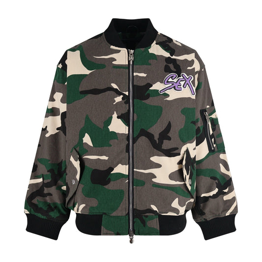 Chrome camouflage bomber jacket