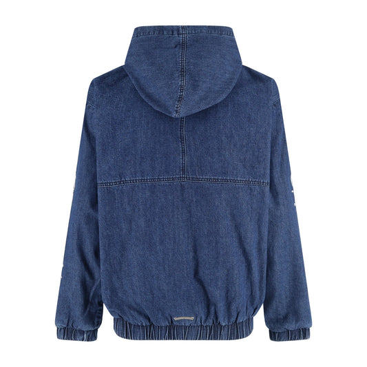 Chrome half-zip denim jacket