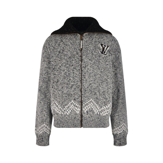 Louis lntarsia knitted jacket