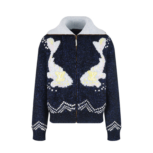 Louis lntarsia full-zip jacket