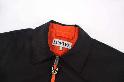 Loe graphic patch zip-up jacket