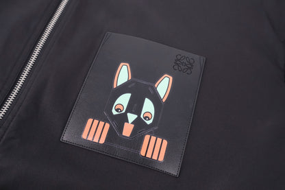 Loe graphic patch zip-up jacket