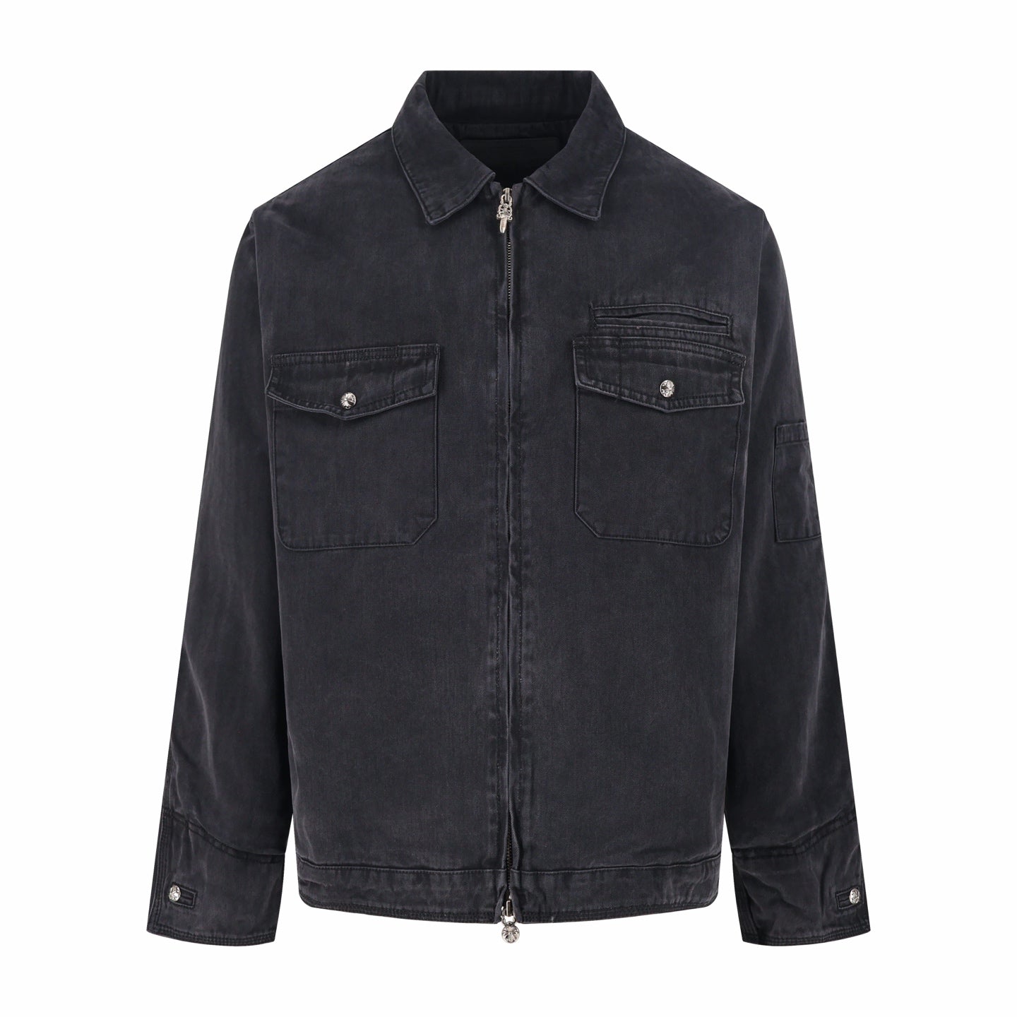 Chrome washed padded jacket