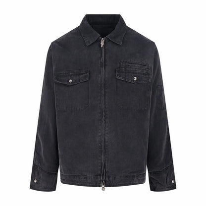 Chrome washed padded jacket