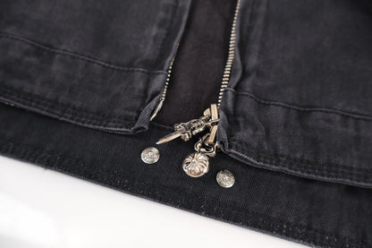 Chrome washed padded jacket