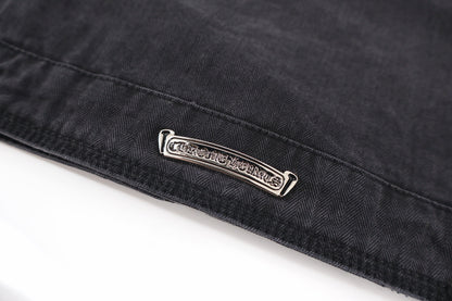 Chrome washed padded jacket