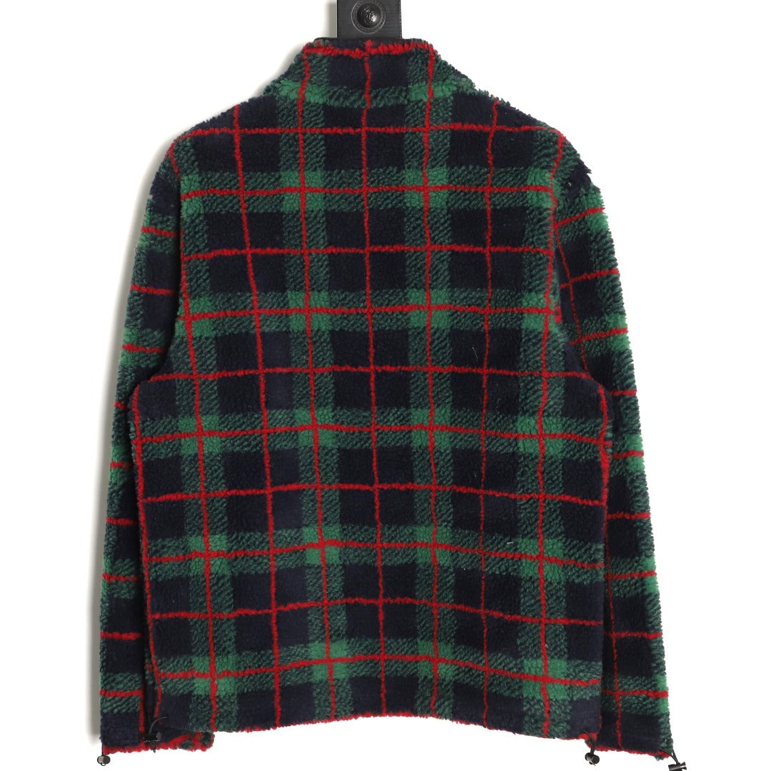 Miu plaid zip-up jacket