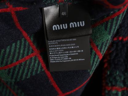 Miu plaid zip-up jacket